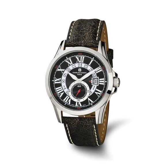 Kazi Luxury Charles Hubert Stainless Steel Black Dial Watch